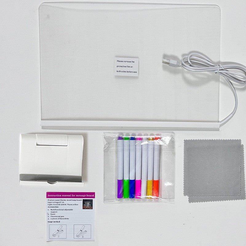Erasable Glow Acrylic Drawing Board with Markers