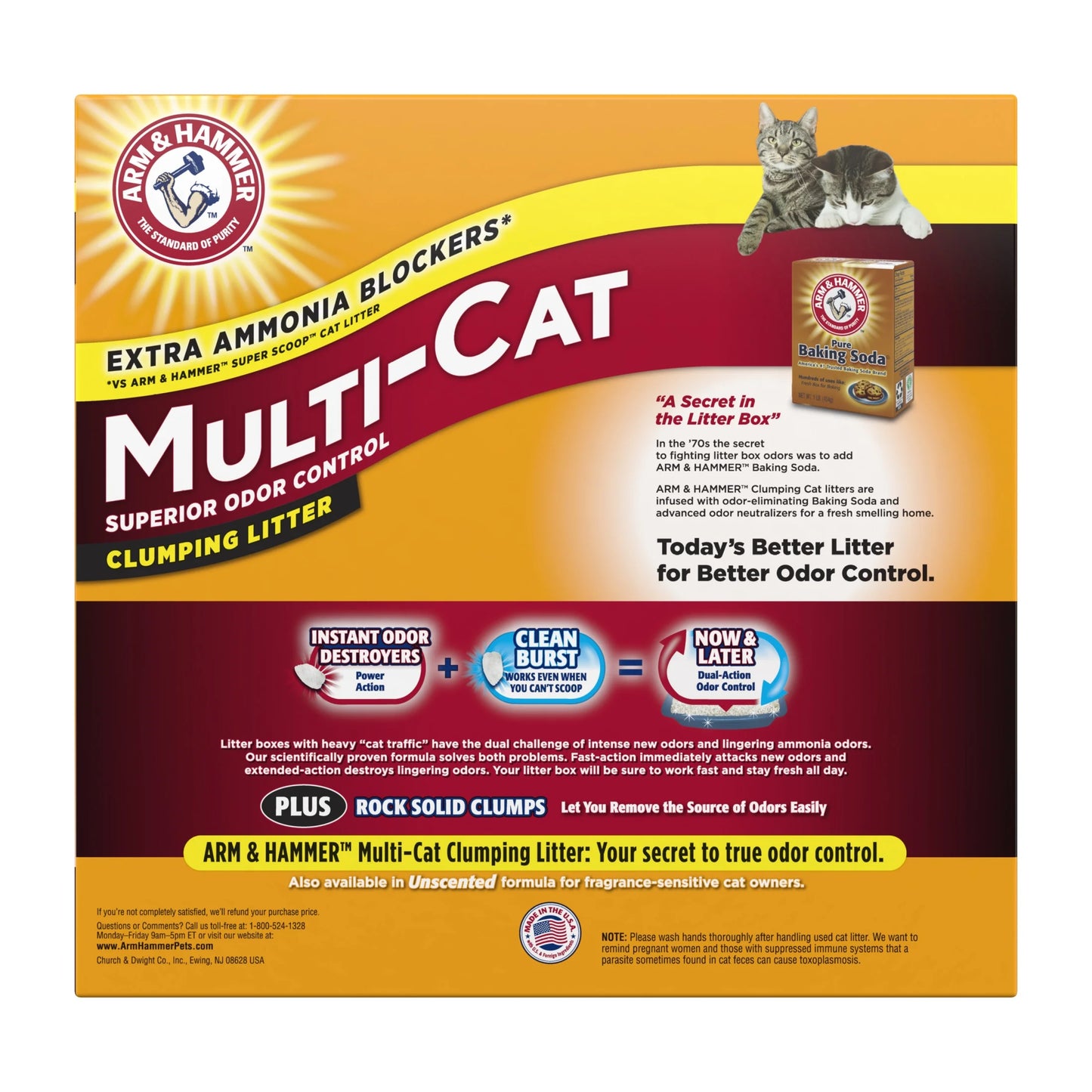 (3 Pack) Multi-Cat Clumping Litter, Scented, 20 Lb