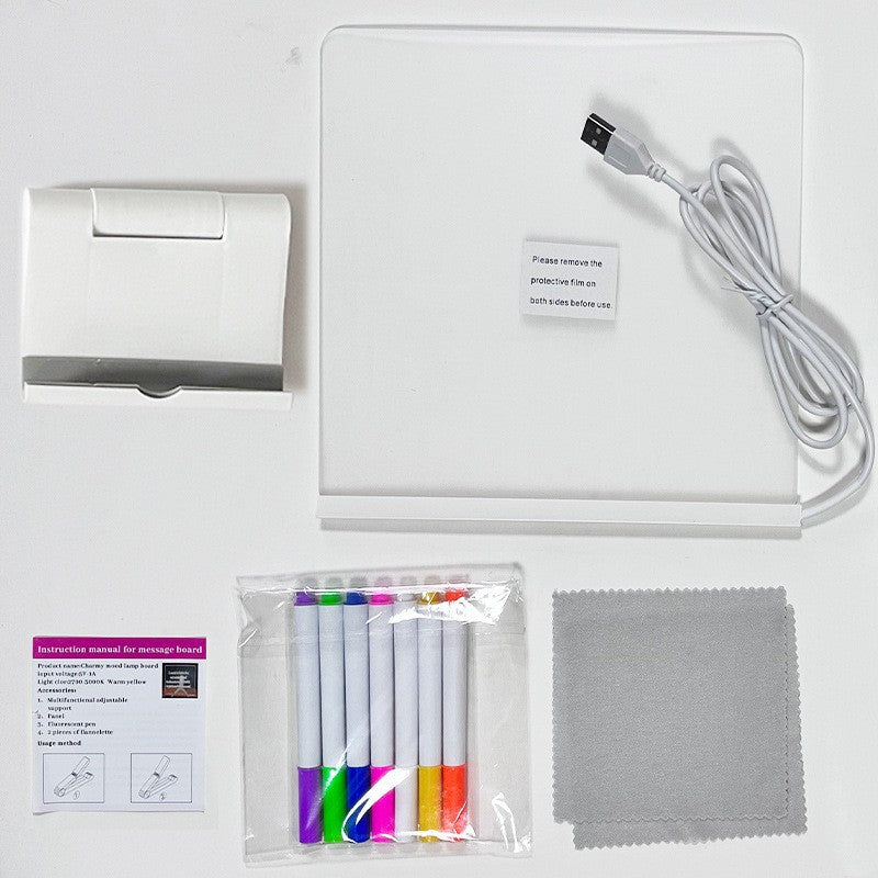Erasable Glow Acrylic Drawing Board with Markers