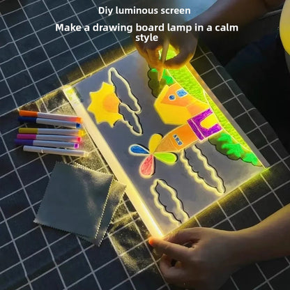 Erasable Glow Acrylic Drawing Board with Markers