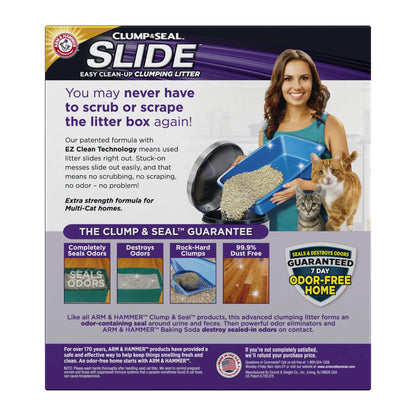 Clump & Seal SLIDE Cat Litter, Easy Clean-Up Multi-Cat Clumping Litter, 28 Lbs