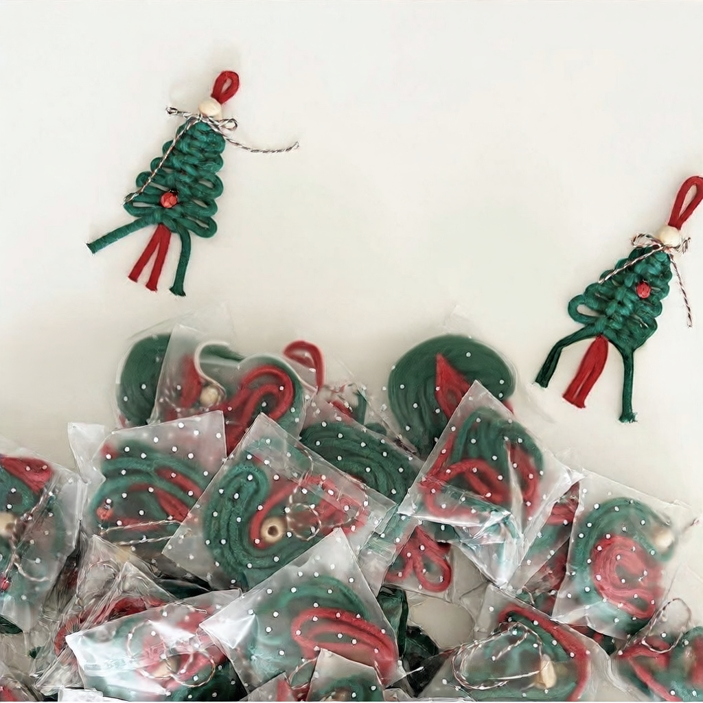 Hand-Woven Macrame Christmas Tree Ornament