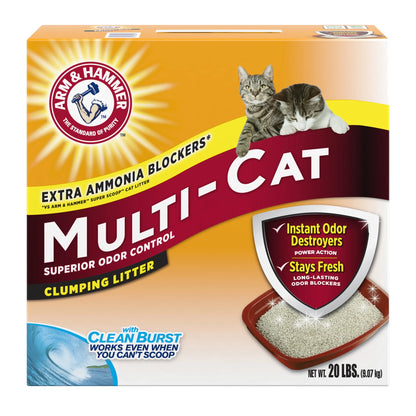 (3 Pack)  Multi-Cat Clumping Litter, Scented, 20 Lb