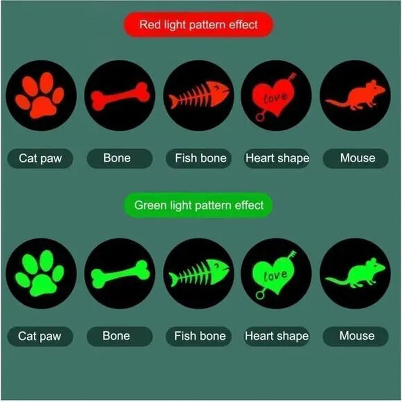 2 Pcs USB Rechargeable Laser Pointer Pen Cat Pet Toy Red Green UV Flashlight