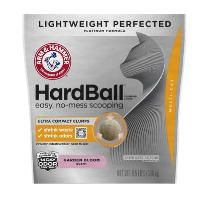 Hardball Clumping Cat Litter, Lightweight Platinum, Multi-Cat, Garden Bloom, 8.5 Lb