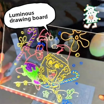 Erasable Glow Acrylic Drawing Board with Markers