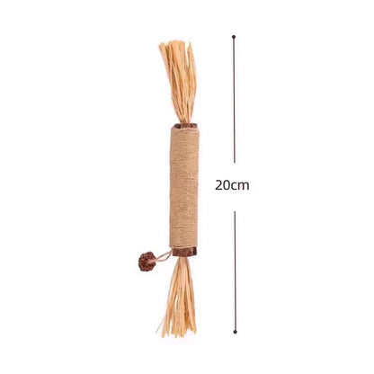 Wooden catnip chew toy for cats