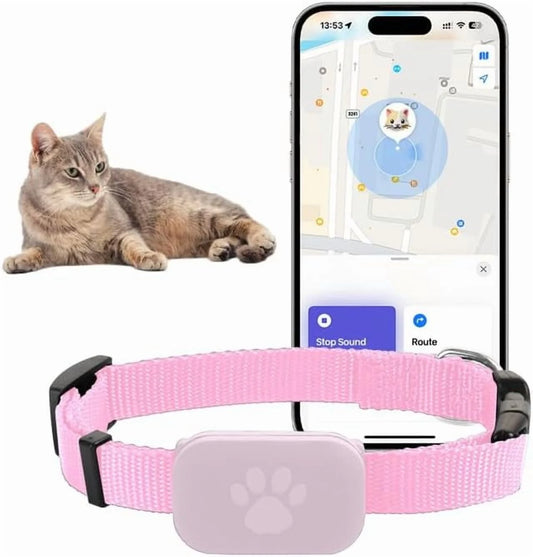 GPS Cat Tracker, Unlimited Range Waterproof Cat Tracker GPS Collar, Helps Locate Your Cat, for Kittens, No Monthly Fees, for Apple Find (Compatible with Ios/Android),Pk