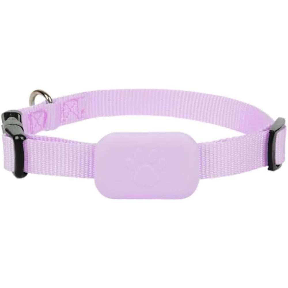 Pet GPS Tracker Collar, Unlimited Range Waterproof Anti-Lost Device Smart Locator for Dogs and Cats, Apple Ios Findmy Compatible,Pink,Large