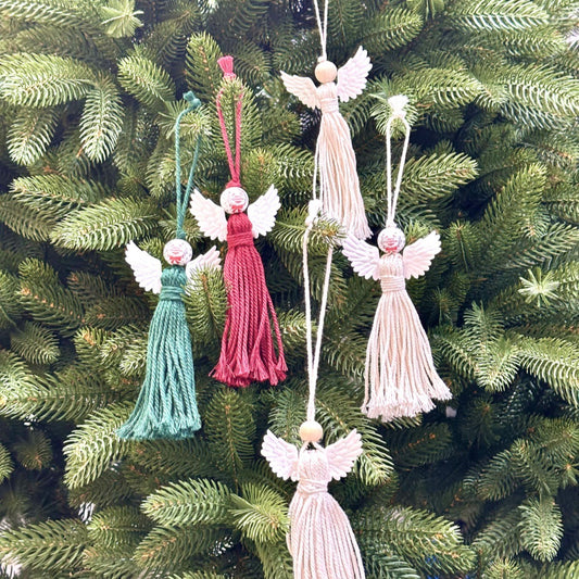 Bohemian Handmade Cotton Rope Christmas Angel Pendant