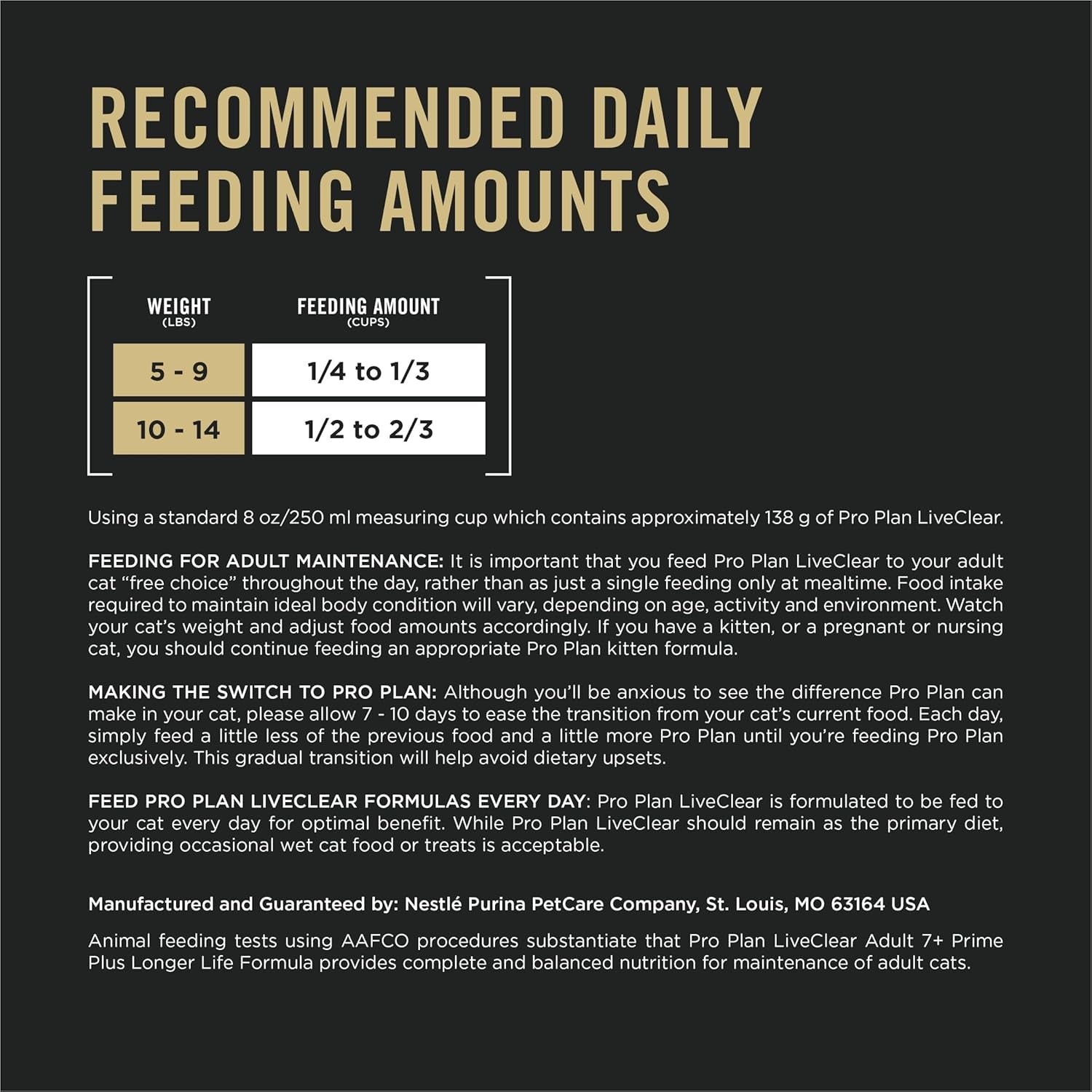 Liveclear Senior Cat Food 7+ Cat Allergen Reducer Prime plus Chicken and Rice Formula - 5.5 Lb. Bag