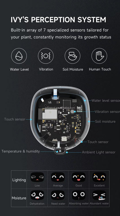 AI Planter with Gesture Interaction Gardening Smart Home Device Real Time Water Monitoring Intelligent Smart Pots Planters