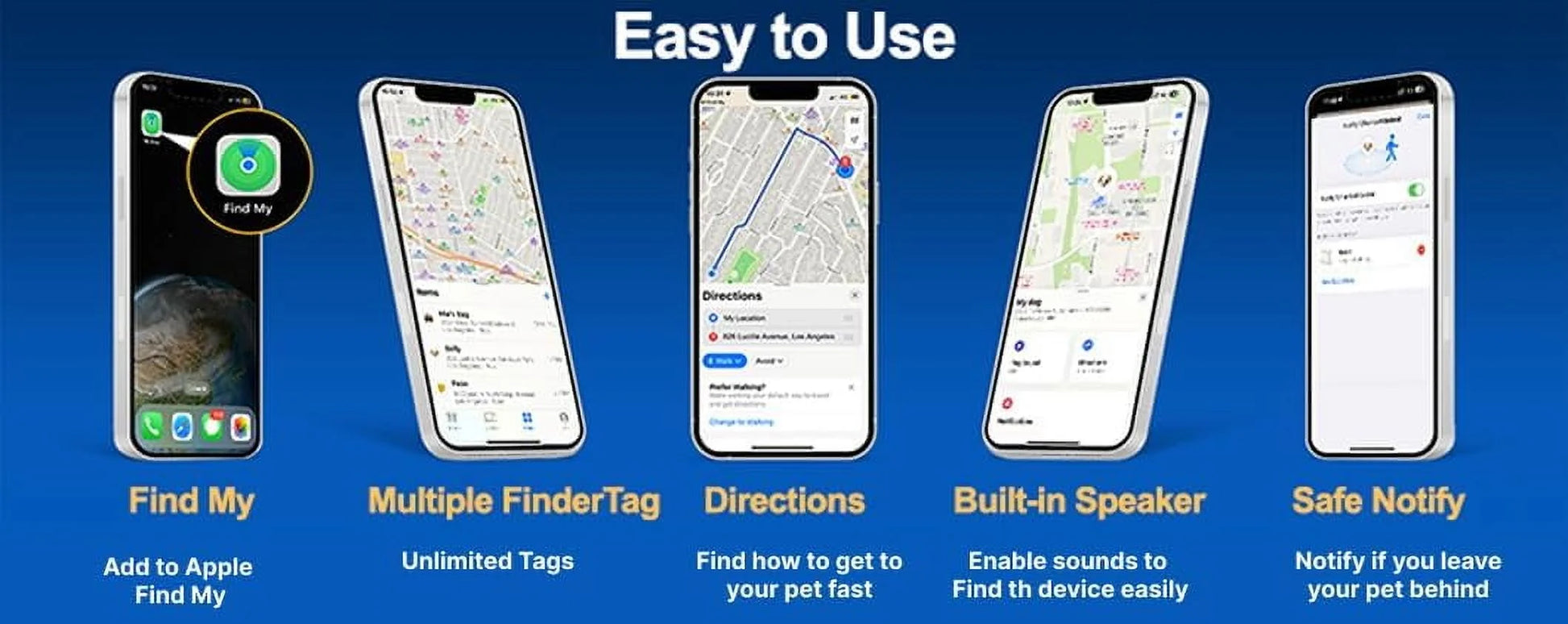 GPS Cat Tracker, Unlimited Range Waterproof Cat Tracker GPS Collar, Helps Locate Your Cat, for Kittens, No Monthly Fees, for Apple Find (Compatible with Ios/Android),Pk