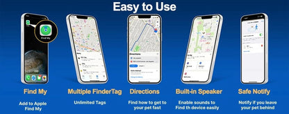 GPS Cat Tracker, Unlimited Range Waterproof Cat Tracker GPS Collar, Helps Locate Your Cat, for Kittens, No Monthly Fees, for Apple Find (Compatible with Ios/Android),Pk