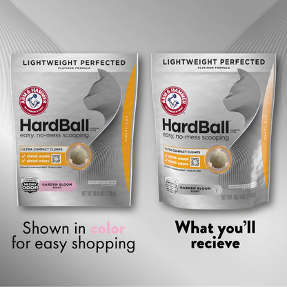 Hardball Clumping Cat Litter, Lightweight Platinum, Multi-Cat, Garden Bloom, 8.5 Lb