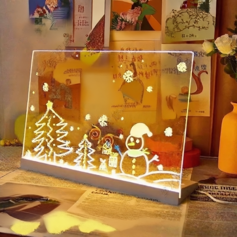 Erasable Glow Acrylic Drawing Board with Markers