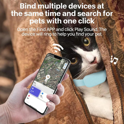 GPS Cat Tracker, Unlimited Range Waterproof Cat Tracker GPS Collar, Helps Locate Your Cat, for Kittens, No Monthly Fees, for Apple Find (Compatible with Ios/Android),Pk