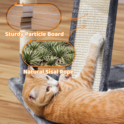 68.5In Cat Tree for Large Cats, Multi-Level Cat Tower with 3 Wide Perches, Large Condo, Stable Pet Play House W/Sisal-Covered Scratching Posts & Board, Dark Gray