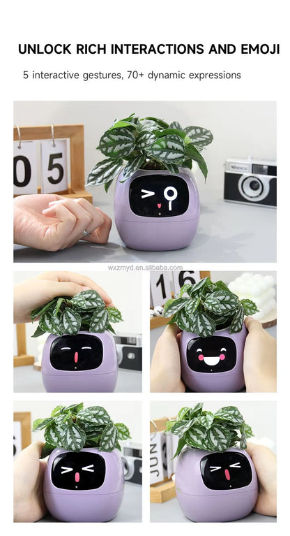 AI Planter with Gesture Interaction Gardening Smart Home Device Real Time Water Monitoring Intelligent Smart Pots Planters
