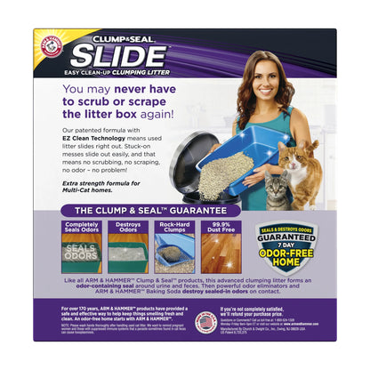 Clump & Seal SLIDE Cat Litter, Easy Clean-Up Multi-Cat Clumping Litter, 14 Lbs