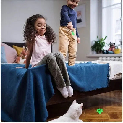 2 Pcs USB Rechargeable Laser Pointer Pen Cat Pet Toy Red Green UV Flashlight