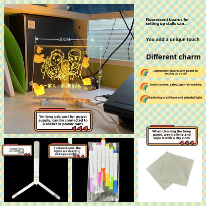 Acrylic Luminous Drawing Board with Stand