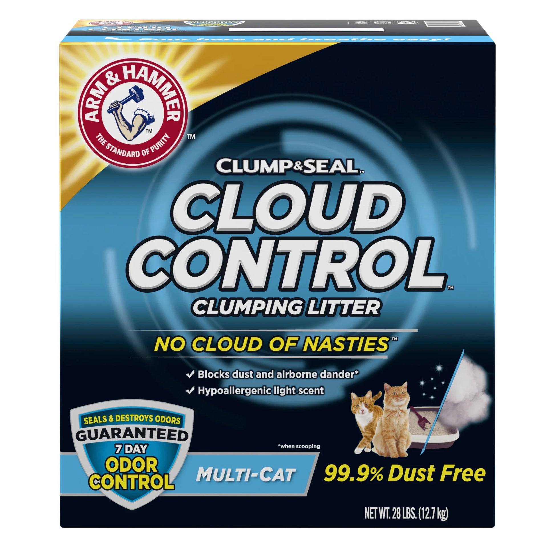 Cloud Control Multi-Cat Clumping Cat Litter with Hypoallergenic Light Scent, 28 Lb