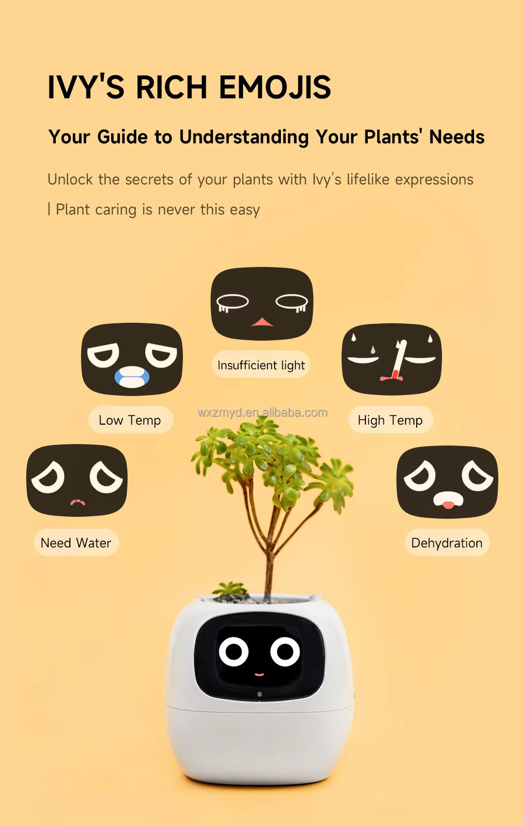 AI Planter with Gesture Interaction Gardening Smart Home Device Real Time Water Monitoring Intelligent Smart Pots Planters